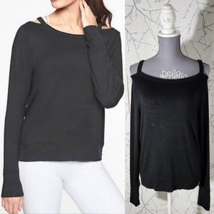 Athleta Black Modal Blend Cutout Neck Sweatshirt